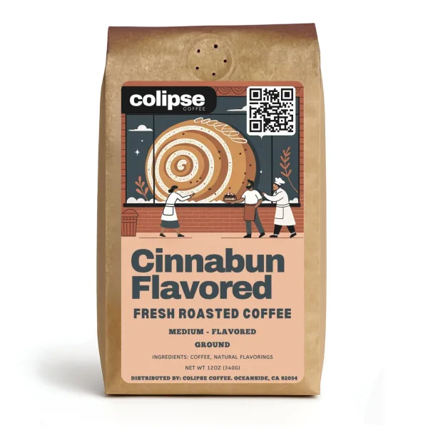 Colipse Cinnabon flavored ground coffee bag